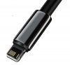 Baseus Tungsten Gold USB - Lightning kábel, 2,4A, 2m, fekete