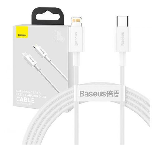 Baseus Superior USB-C - Lightning kábel, 20W, PD, 1,5m, fehér