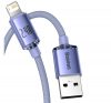 Baseus Crystal Shine USB - Lightning kábel, 2,4A, 1.2m, lila