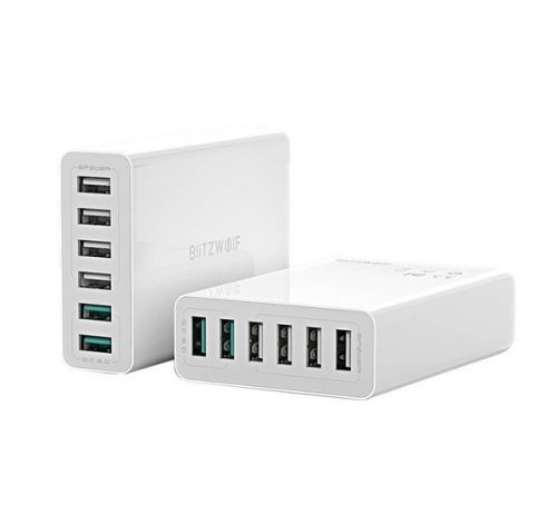 Blitzwolf BW-S15 6xUSB töltő, QC 3.0, 60W, fehér