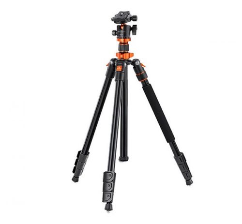 K&F Concept K234A7+BH-28L állvány + monopod elforgatható középoszloppal, fekete-narancs