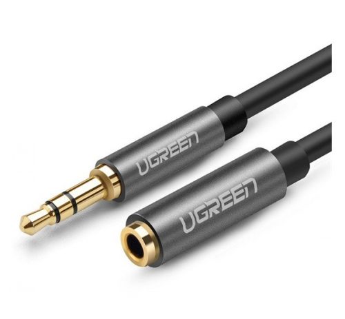 Ugreen AUX 3.5mm mini jack hosszabbító kábel, 1m, ezüst