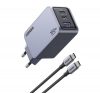 Ugreen Nexode Pro USB-A + 2xUSB-C GaN hálózati töltő adapter, 100W, szürke