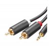 Ugreen AV102 2x RCA (Cinch) jack 3,5 mm-es kábel, 1,5m, fekete