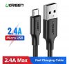 Ugreen USB-A-MicroUSB adatkábel, QC 3.0, 2,4A, 1m, fekete