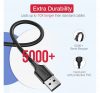 Ugreen USB-A-MicroUSB adatkábel, QC 3.0, 2,4A, 1m, fekete