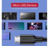 Ugreen USB-A-MicroUSB adatkábel, QC 3.0, 2,4A, 1m, fekete