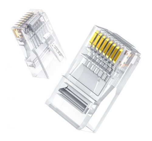 Ugreen 50961 RJ45 Cat 6 csatlakozóvég, átlátszó, (10db)