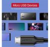 Ugreen USB-A-MicroUSB kábel, QC 3.0, 2.4A, 1m, (fehér)