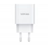 Vipfan E04 USB-C hálózati töltő adapter, QC 3.0 + USB-C kábel, 20W,  fehér