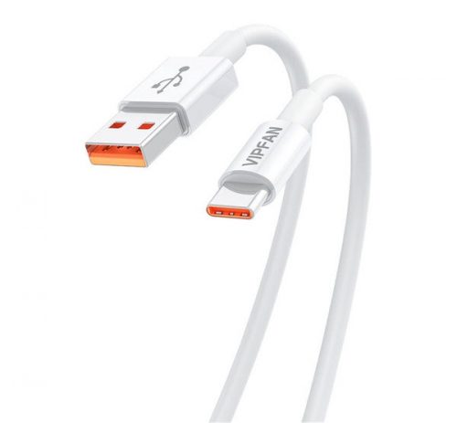 Vipfan X17 USB-A-USB-C kábel, 6A, 1,2m, fehér