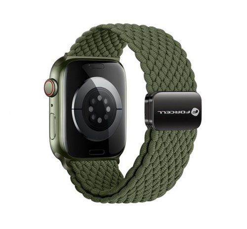 Forcell F-Design FA02 Apple Watch 38/40/41mm nylon mágneses szíj, sötét olívazöld