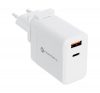 Forcell F-Energy TFK-TC-45WPDAC 3in1 USB-C + USB-A töltő adapter, PD, QC4.0, 3A, 45W, fehér  (EU / UK / US)