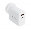 Forcell F-Energy TFK-TC-45WPDAC 3in1 USB-C + USB-A töltő adapter, PD, QC4.0, 3A, 45W, fehér  (EU / UK / US)