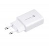 Forcell F-Energy TFK-TC-1099 USB-A + USB-A-USB-C töltő adapter kábellel, QC3.0, 2,4A, 18W, fehér