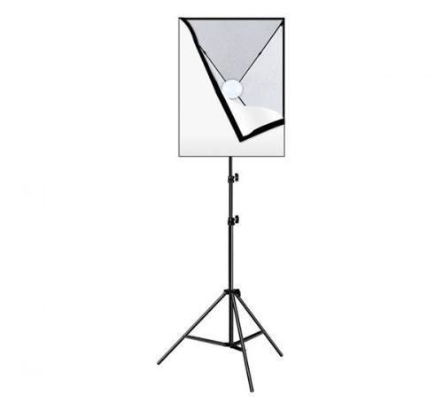 Puluz PU5070EU studio softbox 50x70cm, állvánnyal, 30W LED izzóval, fekete