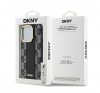 DKNY PU Leather Checkered Pattern iPhone 15 Pro Max MagSafe tok, fekete