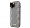 DKNY PU Leather Checkered Pattern iPhone 15 MagSafe tok, bézs