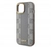 DKNY PU Leather Checkered Pattern iPhone 15 MagSafe tok, bézs