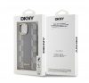 DKNY PU Leather Checkered Pattern iPhone 15 MagSafe tok, bézs