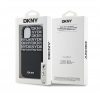 DKNY PU Leather Repeat Pattern iPhone 15 tok kártyatartóval, fekete