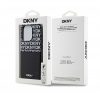 DKNY PU Leather Repeat Pattern iPhone 15 Pro Max tok kártyatartóval, fekete