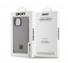 DKNY PU Leather Stack Logo iPhone 15 MagSafe tok, szürke