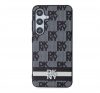 DKNY PU Leather Checkered Pattern and Stripe Samsung Galaxy S24 tok, fekete