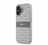 DKNY PU Leather Repeat Pattern Tonal Stripe iPhone 16 tok, bézs