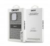 DKNY PU Leather Repeat Pattern Tonal Stripe iPhone 16 Pro tok, bézs