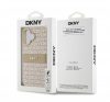 DKNY PU Leather Repeat Pattern Tonal Stripe iPhone 16 tok, rózsaszín