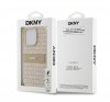 DKNY PU Leather Repeat Pattern Tonal Stripe iPhone 16 Pro tok, rózsaszín