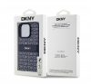 DKNY PU Leather Repeat Pattern Tonal Stripe iPhone 16 Pro tok, kék