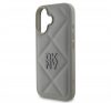 DKNY PU Leather Quilted Stack Logo iPhone 16 tok, szürke