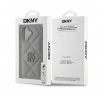 DKNY PU Leather Quilted Stack Logo iPhone 16 tok, szürke