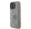 DKNY PU Leather Quilted Stack Logo iPhone 16 Pro tok, szürke