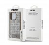 DKNY PU Leather Repeat Pattern Bottom Stripe iPhone 16 Pro MagSafe tok, barna