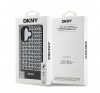 DKNY PU Leather Repeat Pattern Bottom Stripe iPhone 16 MagSafe tok, fekete