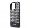 DKNY PU Leather Repeat Pattern Bottom Stripe iPhone 16 Pro MagSafe tok, fekete