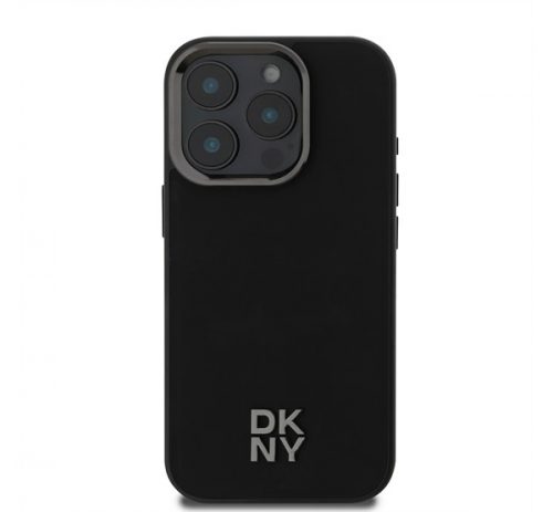 DKNY PU Leather Stack Logo iPhone 16 Pro Max MagSafe tok, fekete