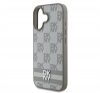 DKNY PU Leather Checkered Pattern and Stripe iPhone 16 tok, bézs