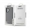 DKNY PU Leather Silver Metal Logo iPhone 16 MagSafe tok, szürke