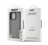 DKNY PU Leather Silver Metal Logo iPhone 16 Pro Max MagSafe tok, szürke