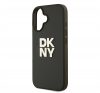 DKNY PU Leather Stack Logo iPhone 16 tok csuklópánttal, zöld