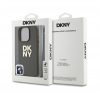 DKNY PU Leather Stack Logo iPhone 16 Pro tok csuklópánttal, zöld