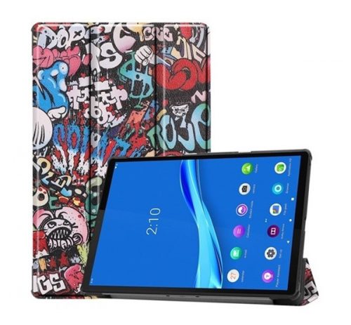 Lenovo Tab M10 Plus (10.3) TB-X606F, mappa tok, graffiti minta, Trifold, színes