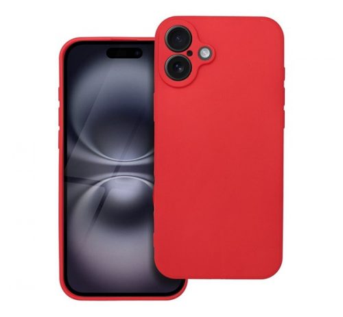 Forcell Soft iPhone 16 Plus szilikon tok, piros