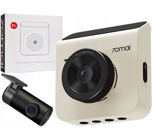 70mai A400 Dash Camera autós fedélzeti kamera, első + hátsó, 2K, Wi-Fi, 2inch LCD, bézs