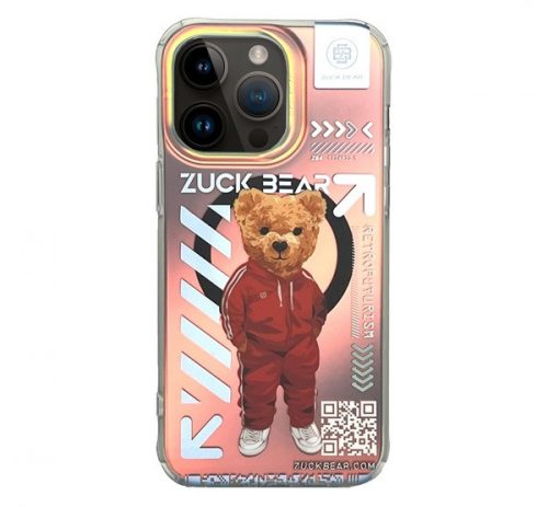 Zuck Bear New York Never Sleeps iPhone 15 Pro Max MagSafe kompatibilis kemény hátlap tok, melegítő