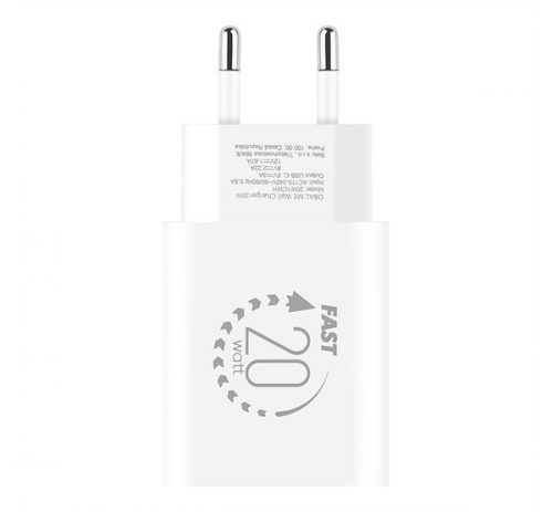 OBAL:ME USB-C hálózati adapter, 20W, fehér